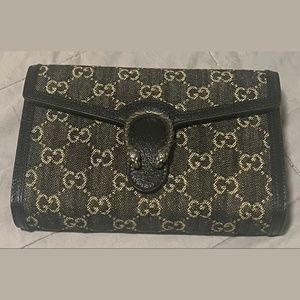 Gucci Dionysus Shoulder Bag in Black Denim Jacquard